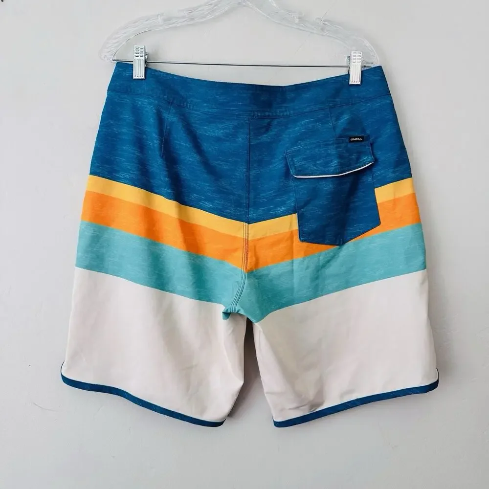 O’neill Blue And Orange Board Shorts Men’s Size 34